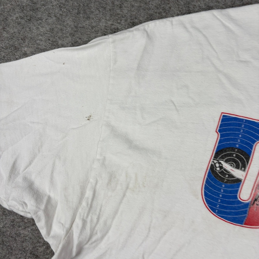 USA Shooting Sports T-Shirt Mens XXL White 80s Graphic Vintage 90s Beefy-T Retro - Picture 5 of 15